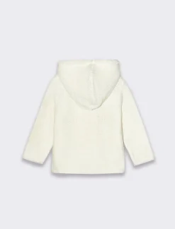 Piazza Italia Neonata<Cardigan da neonata con cappuccio e bottoni con pelliccia interna - sporco