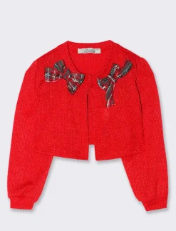 Piazza Italia Neonata<Cardigan da neonata con fiocchi in tartan. - Rosso
