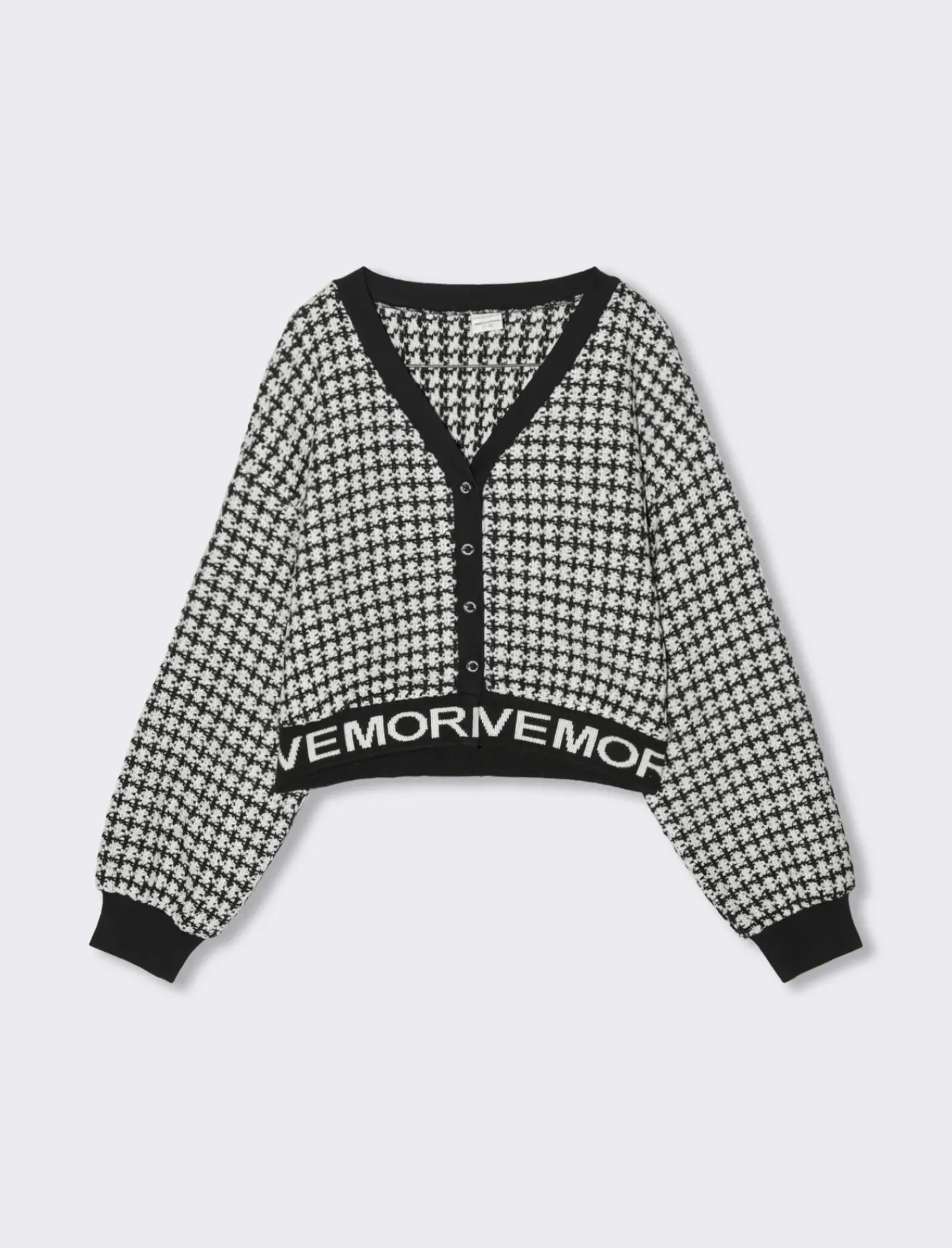 Piazza Italia Bambina|Maglieria<Cardigan in maglia con motivo bianco e nero e con scritte jaquard a contrasto - Fantasia