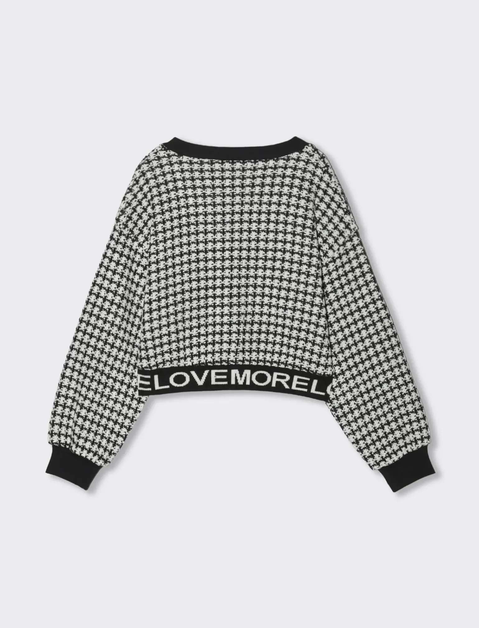 Piazza Italia Bambina|Maglieria<Cardigan in maglia con motivo bianco e nero e con scritte jaquard a contrasto - Fantasia