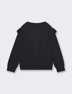 Piazza Italia Bambina|Maglieria<Cardigan in maglia di cotone con rouches sulle spalle e abbottonatura sul davanti -