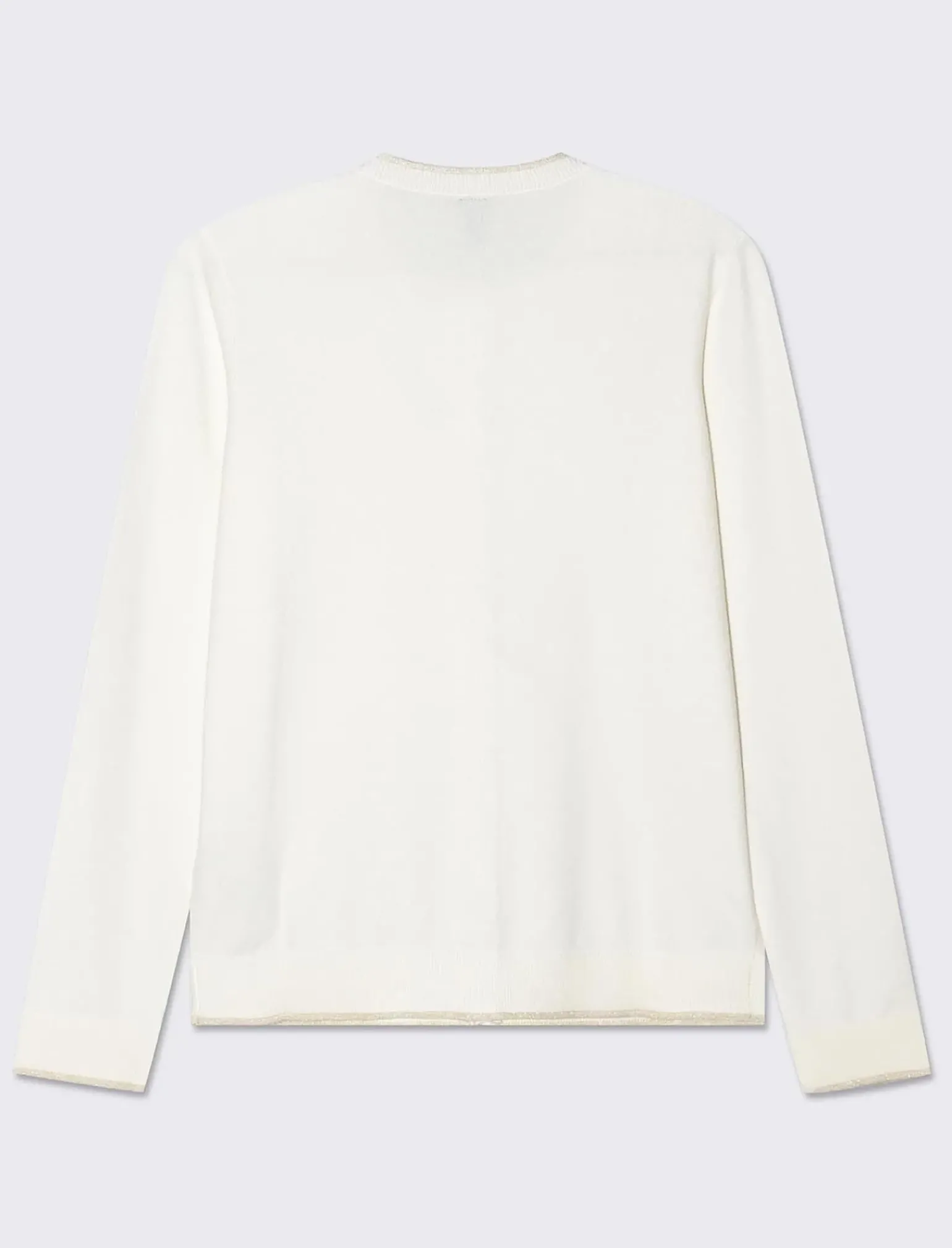 Donna Piazza Italia Donna|Maglieria<Cardigan in maglia fine, modello girocollo con dettagli lurex - Avorio