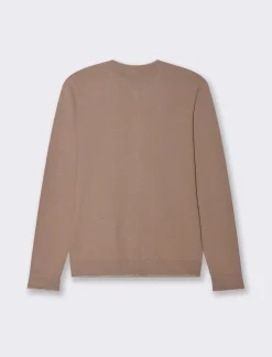 Donna Piazza Italia Donna|Maglieria<Cardigan in maglia fine, modello girocollo con dettagli lurex - castoro