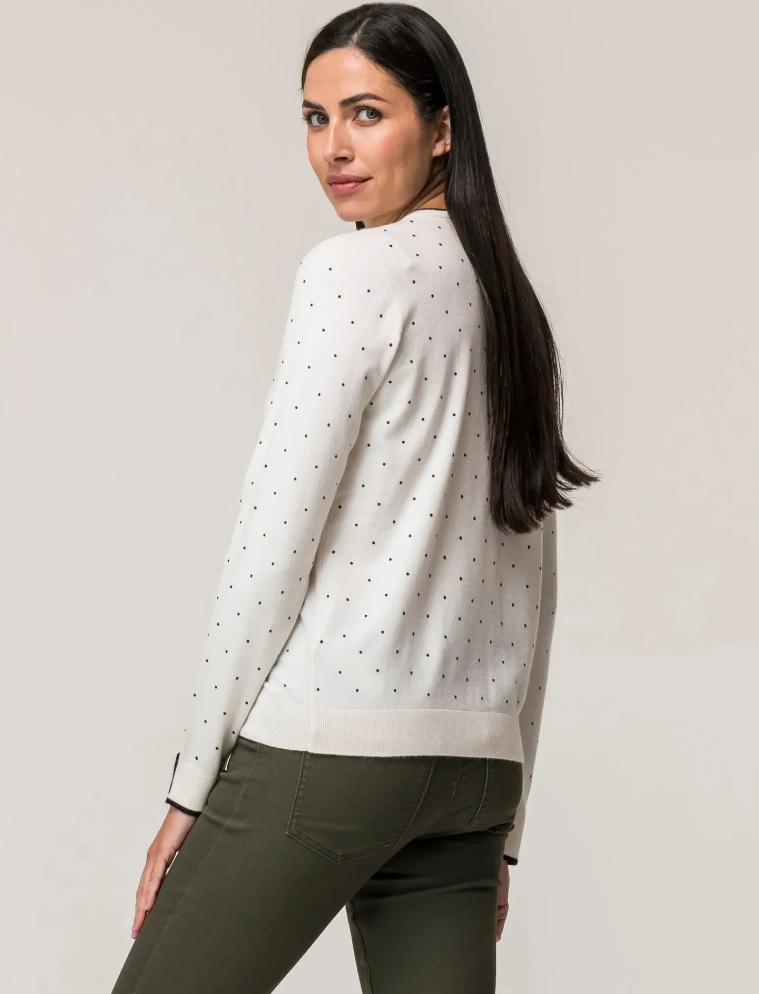 Donna Piazza Italia Donna|Maglieria<Cardigan in morbido filato con motivo floccato stampato - Avorio