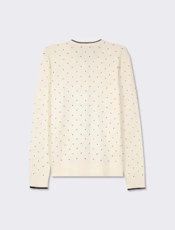 Donna Piazza Italia Donna|Maglieria<Cardigan in morbido filato con motivo floccato stampato - Avorio