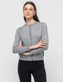 Donna Piazza Italia Donna|Maglieria<Cardigan manica lunga giro collo in filo effetto metalizzato - melange
