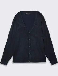 Uomo Piazza Italia Uomo|Maglieria<Cardigan regular fitcon costina al collo - Blu