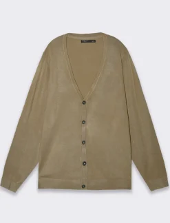 Uomo Piazza Italia Uomo|Maglieria<Cardigan regular fitcon costina al collo - Grigio tortora