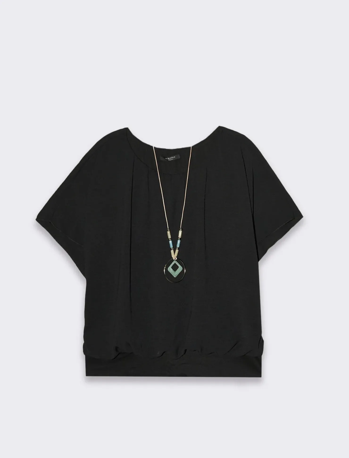 Piazza Italia Casacca a manica corta con collana - Nero Discount