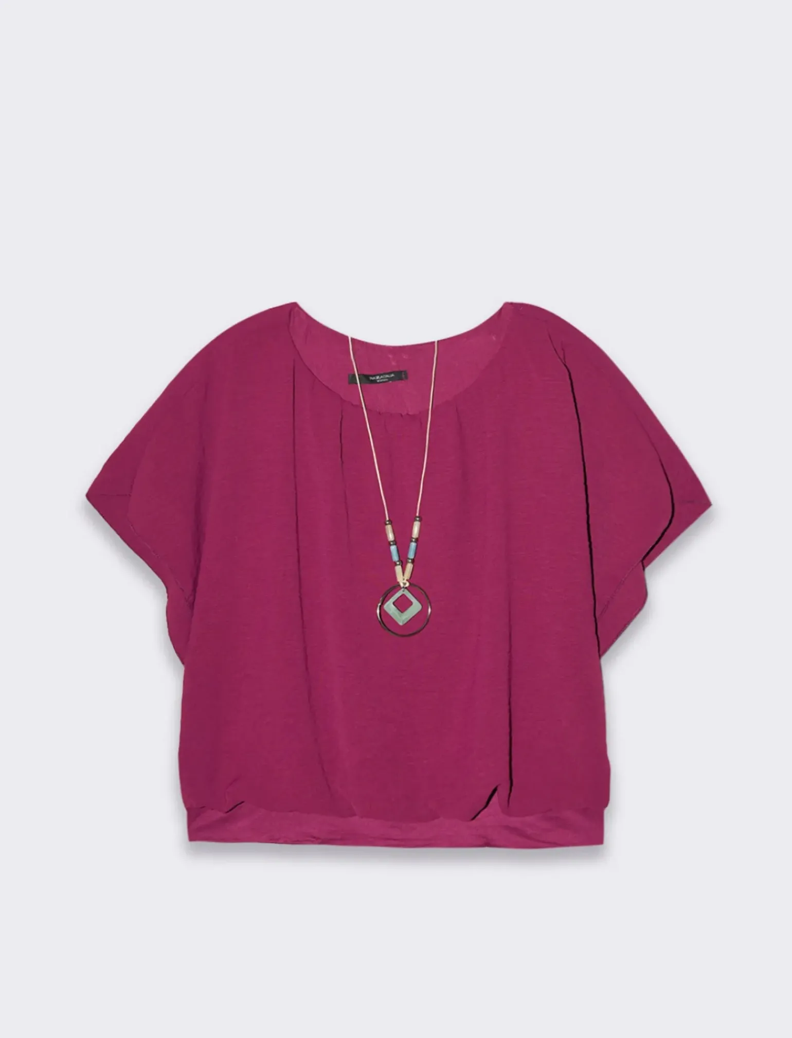 Donna Piazza Italia Camicie E Casacche<Casacca a manica corta con collana - Magenta