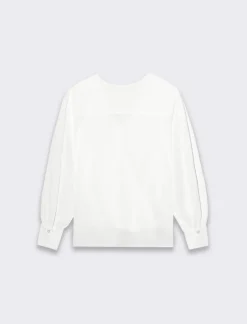 Donna Piazza Italia Donna|Camicie E Casacche<Casacca a manica lunga con scollo ad incrocio - latte