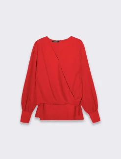 Donna Piazza Italia Donna|Camicie E Casacche<Casacca a manica lunga con scollo ad incrocio -