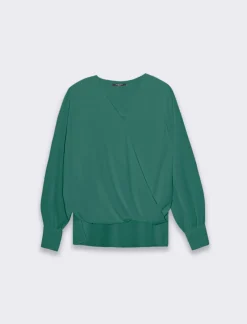 Donna Piazza Italia Donna|Camicie E Casacche<Casacca a manica lunga con scollo ad incrocio -