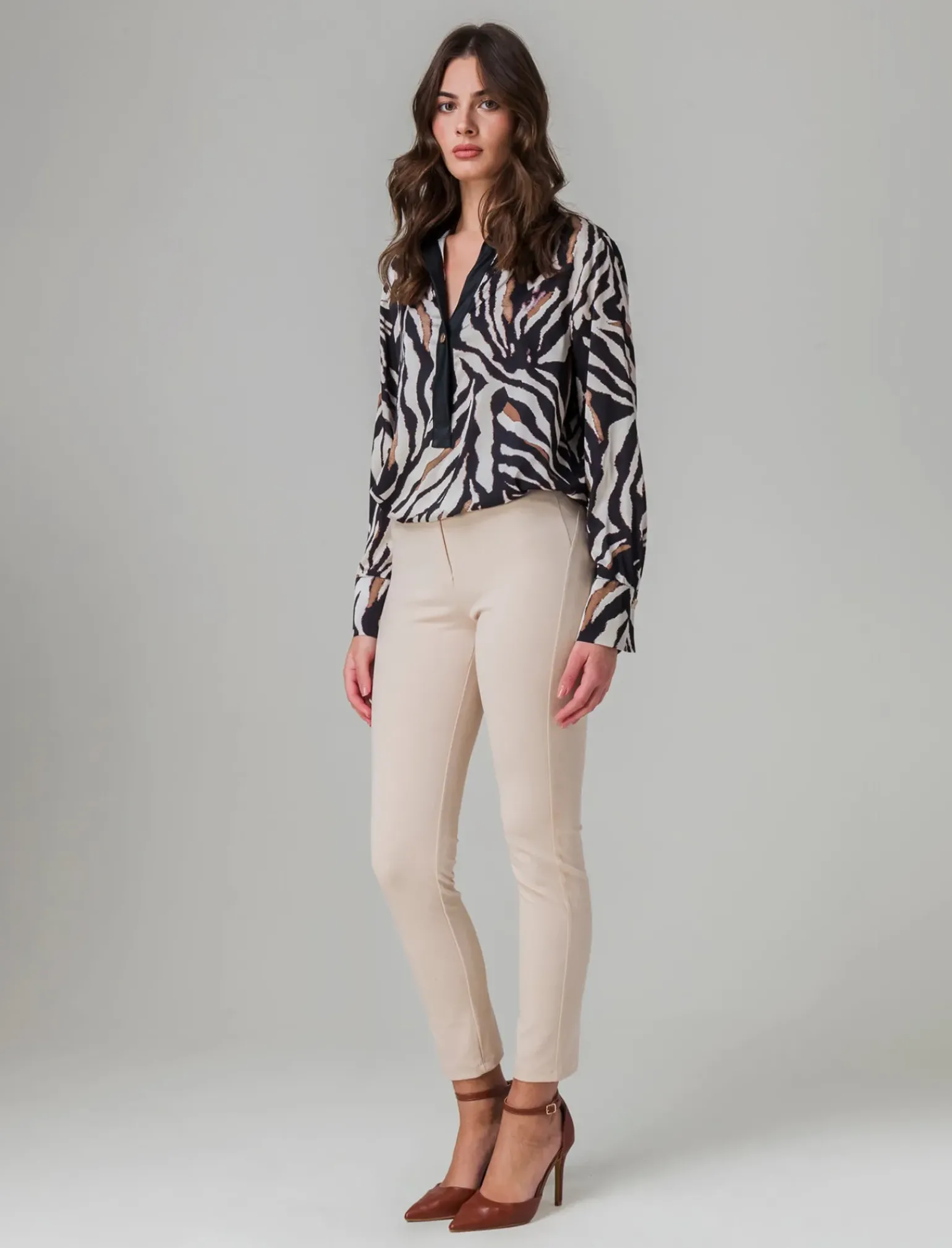 Donna Piazza Italia Camicie E Casacche<Casacca collo camicia stampata - Zebrato