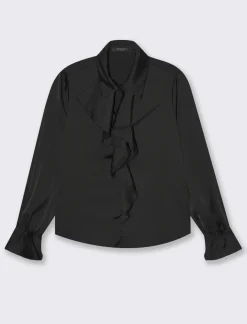 Donna Piazza Italia Camicie E Casacche<Casacca con arriccio e maniche con elastico - Nero