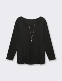 Donna Piazza Italia Donna|Maglieria<Casacca con collana a manica lunga -