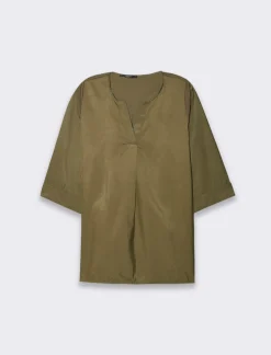 Donna Piazza Italia Camicie E Casacche<Casacca con scollo a V e manica a 3/4 con risvolto. - Ve.milit.