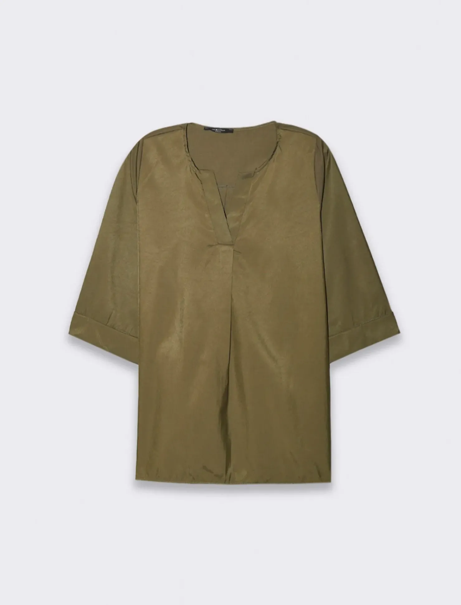 Piazza Italia Casacca con scollo a V e manica a 3/4 con risvolto. - Ve.milit. Verde Best