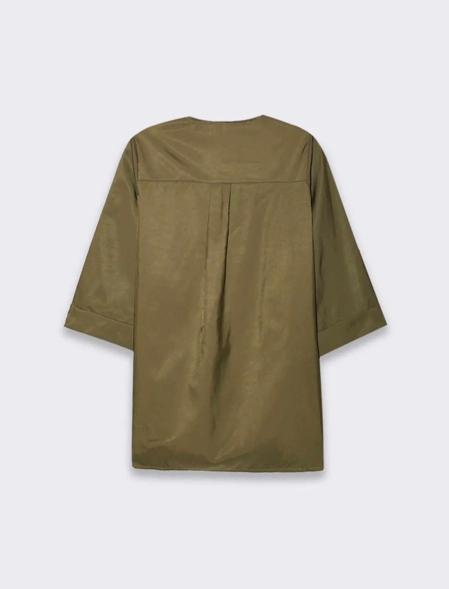 Piazza Italia Casacca con scollo a V e manica a 3/4 con risvolto. - Ve.milit. Verde Best