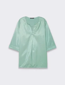 Donna Piazza Italia Camicie E Casacche<Casacca con scollo a V e manica a 3/4 con risvolto. - Verdino