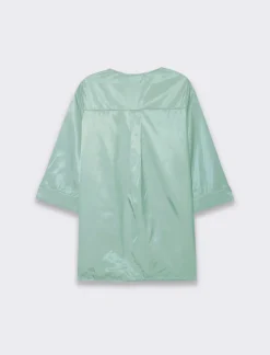 Donna Piazza Italia Camicie E Casacche<Casacca con scollo a V e manica a 3/4 con risvolto. - Verdino