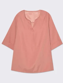 Donna Piazza Italia Camicie E Casacche<Casacca con scollo a V e manica a 3/4 con risvolto. -