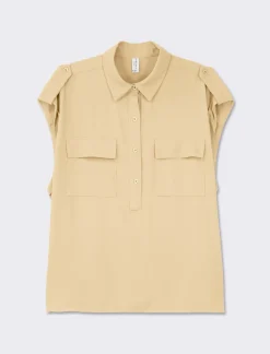 Donna Piazza Italia Donna<Casacca con tasconi e alette alle spalle, vestibilita' comfort , stile military - fieno