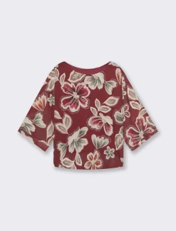 Donna Piazza Italia Donna|Camicie E Casacche<Casacca fantasia con manica a 3/4 da donna - latte