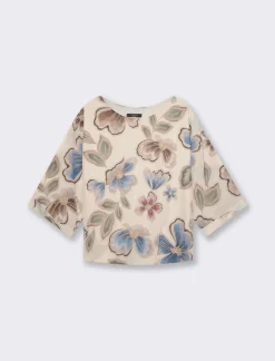 Donna Piazza Italia Donna|Camicie E Casacche<Casacca fantasia con manica a 3/4 da donna - Bordeaux