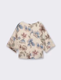 Donna Piazza Italia Donna|Camicie E Casacche<Casacca fantasia con manica a 3/4 da donna - Bordeaux