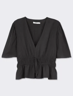 Donna Piazza Italia Donna<Casacca fantasia e unita manica corta con arriccio in vita -