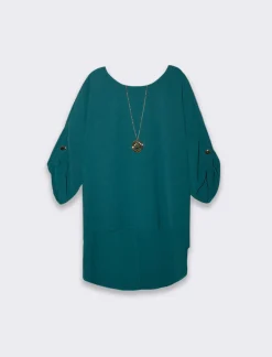 Donna Piazza Italia Donna|Camicie E Casacche<Casacca girocollo con collana e manica a 3/4 - Ottanio