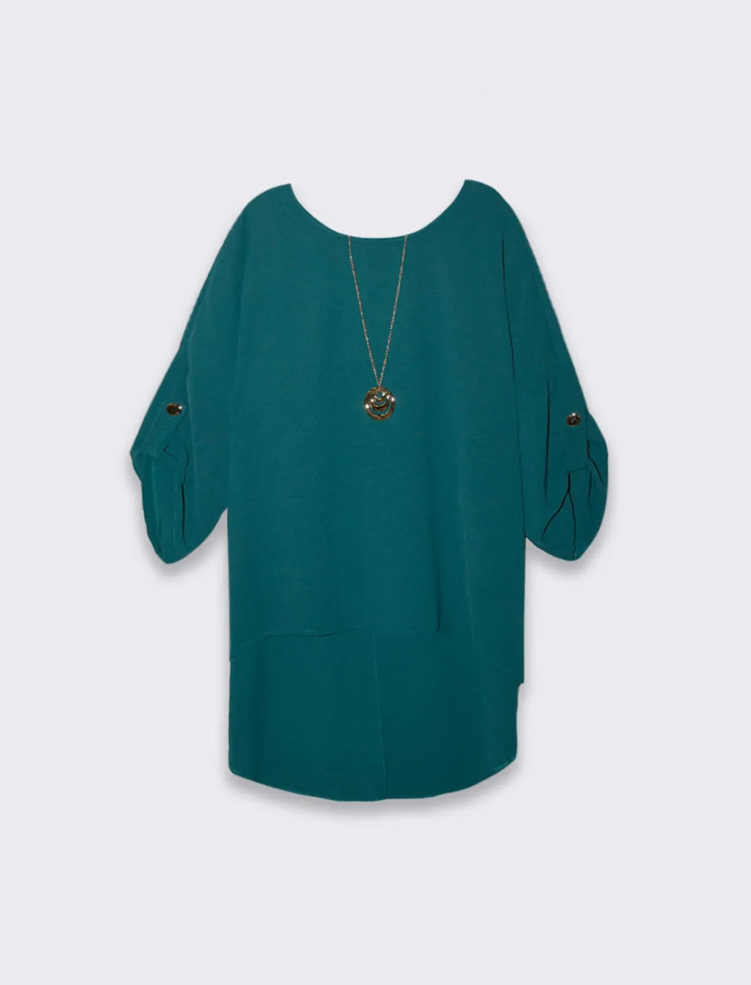 Piazza Italia Casacca girocollo con collana e manica a 3/4 - Ottanio Verde Online