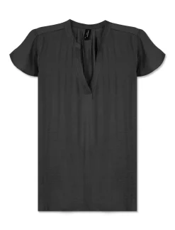 Donna Piazza Italia Camicie E Casacche<Casacca in tessuto fluido, apertura scollo a V e maniche volant -