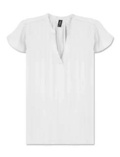 Donna Piazza Italia Camicie E Casacche<Casacca in tessuto fluido, apertura scollo a V e maniche volant -