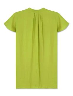 Donna Piazza Italia Camicie E Casacche<Casacca in tessuto fluido, apertura scollo a V e maniche volant - pistacchio