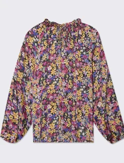 Donna Piazza Italia Camicie E Casacche<Casacca in tessuto fluido e arriccio al collo con laccetti - var 1