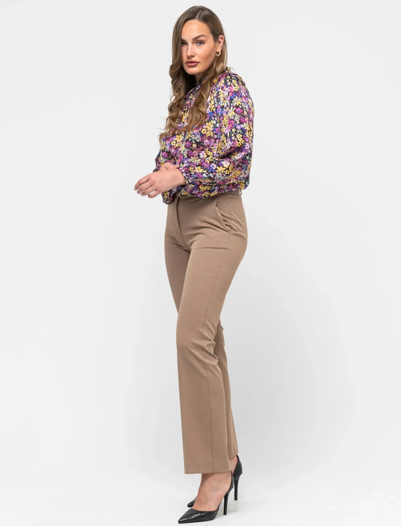 Donna Piazza Italia Camicie E Casacche<Casacca in tessuto fluido e arriccio al collo con laccetti - var 1