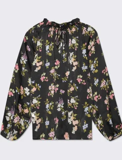 Donna Piazza Italia Camicie E Casacche<Casacca in tessuto fluido e arriccio al collo con laccetti - var 2