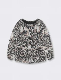 Donna Piazza Italia Donna|Camicie E Casacche<Casacca manica lunga stampata - Nero