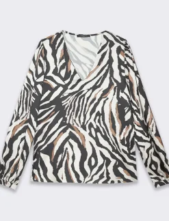 Donna Piazza Italia Camicie E Casacche<Casacca scollo V stampata - Zebrato