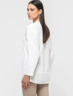 Donna Piazza Italia Camicie E Casacche<Casacca stampata manica 3/4 vestibilità comfort - Avorio