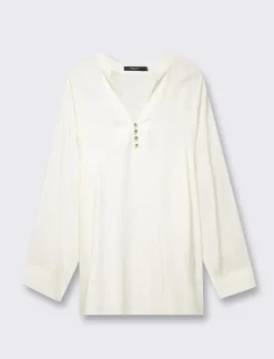 Donna Piazza Italia Camicie E Casacche<Casacca stampata manica 3/4 vestibilità comfort - Avorio