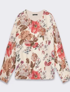 Donna Piazza Italia Donna|Camicie E Casacche<Casacca stampata over fit - latte