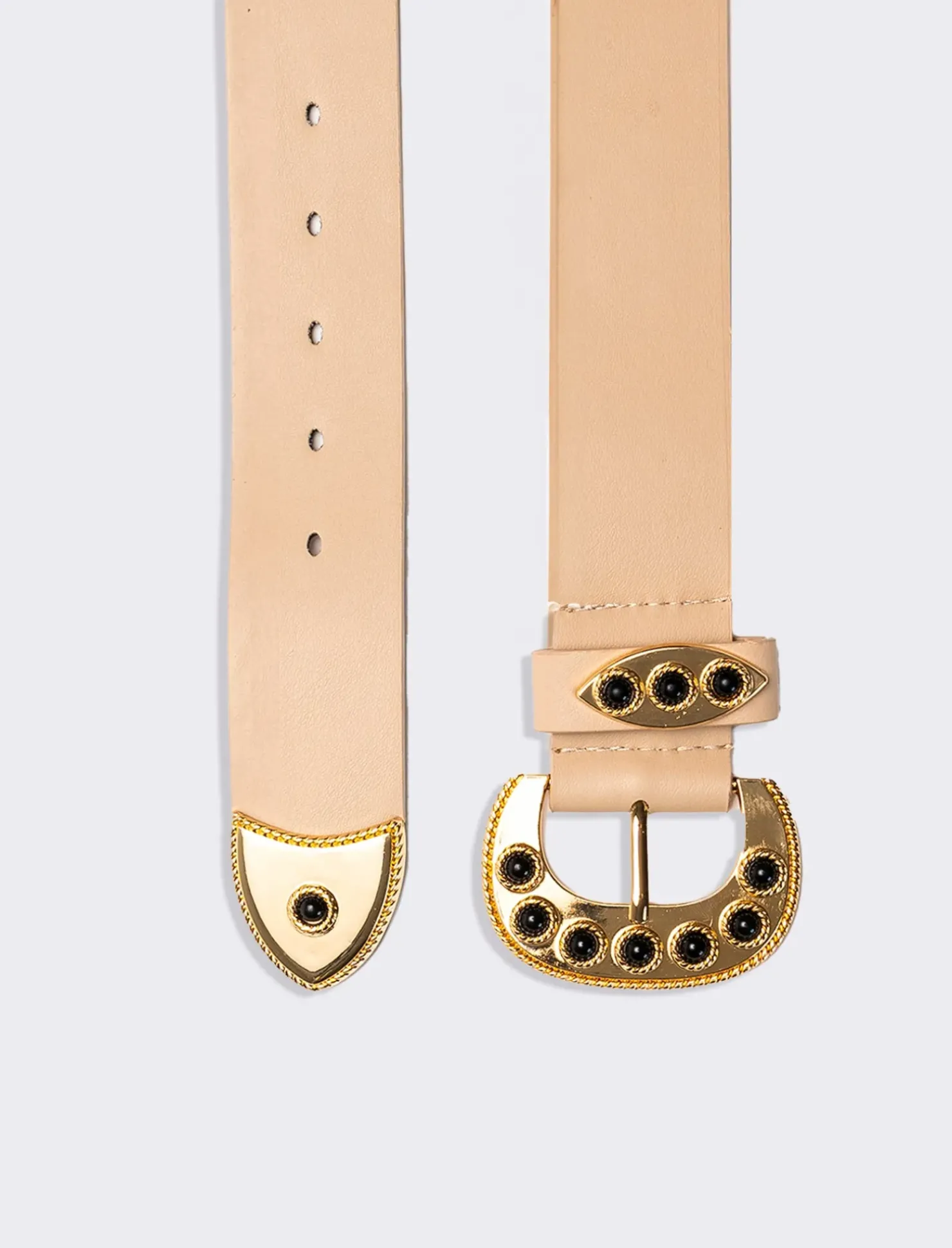 Piazza Italia Cintura con puntale e perline da donna - Beige Flash Sale