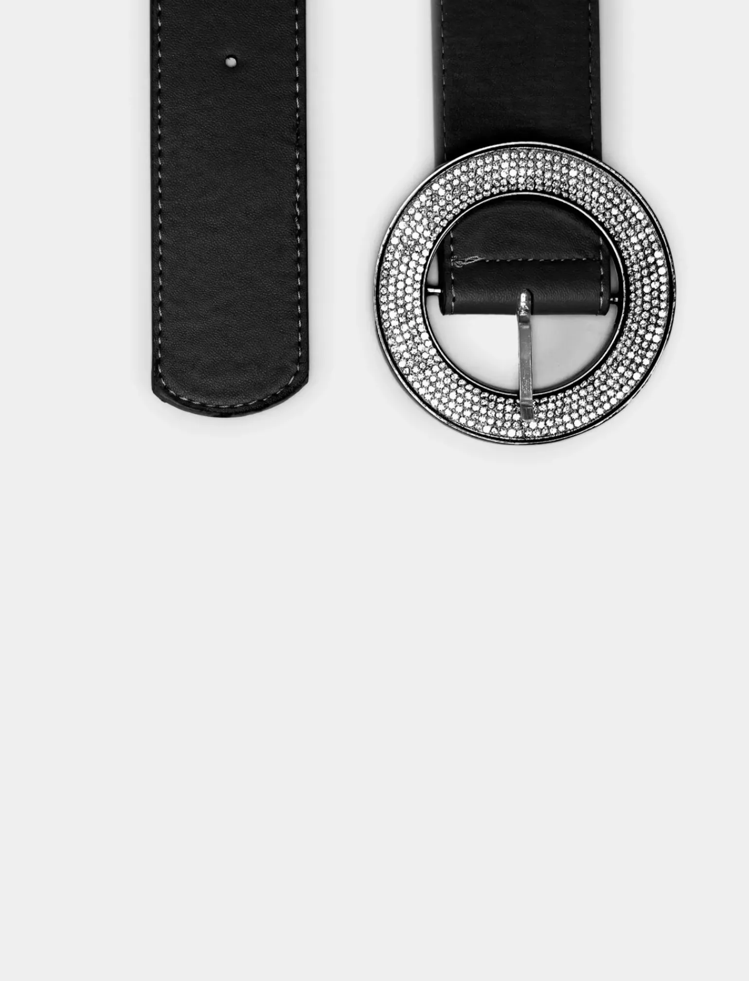 Donna Piazza Italia Cinture<Cintura da donna con fibbia tonda e strass - -argento