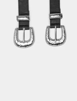 Donna Piazza Italia Donna|Cinture<Cintura da donna elastica con doppia fibbia - -argento