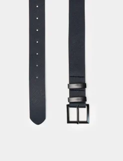 Uomo Piazza Italia Uomo|Cinture E Bretelle<Cintura da uomo in saffiano con fibbia smaltata opaca -