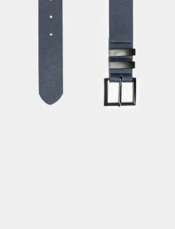 Uomo Piazza Italia Uomo|Cinture E Bretelle<Cintura da uomo in saffiano con fibbia smaltata opaca -