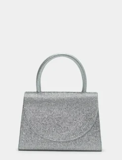 Donna Piazza Italia Donna|Borse E Zaini<Clutch da donna in con patta in strass e tracolla in catena -